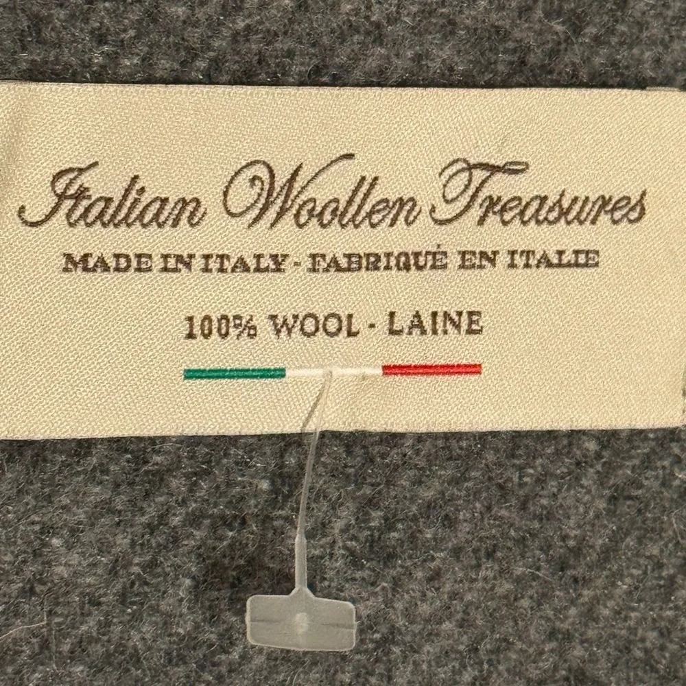 Italian Woollen Treasures Gray 100% Wool Scarf - Made in Italy